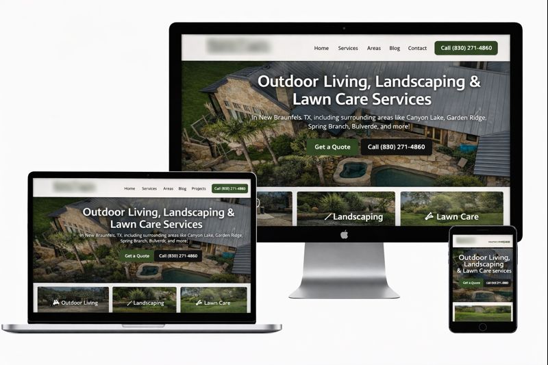 Modern website design on laptop screen